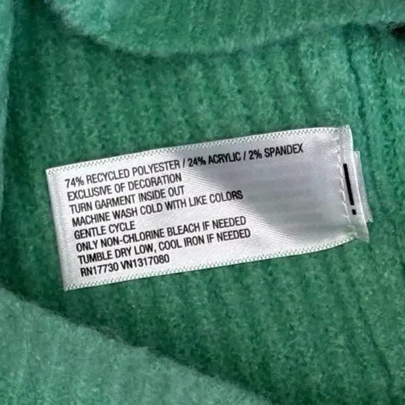A New Day Cherry Motif Sweater Women's M | Mint Green | Crew Neck Knit | NWT - Picture 6 of 11